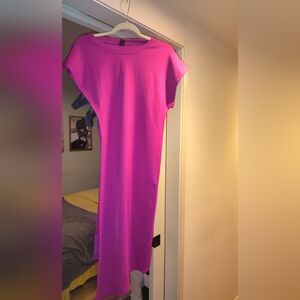 Pink open side long shirt